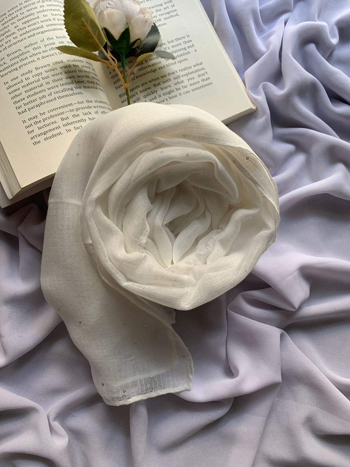 White Sequence Hijab