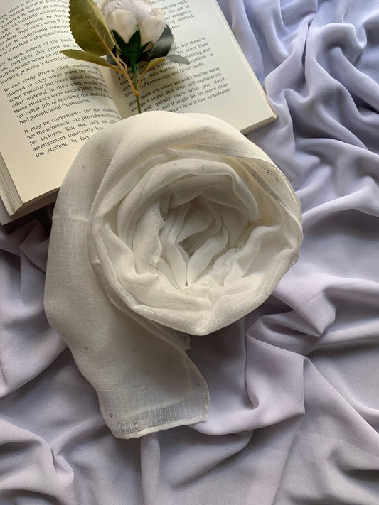 White Sequence Hijab