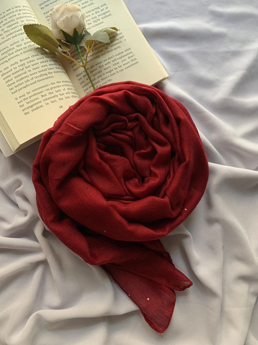 Maroon Sequence Hijab